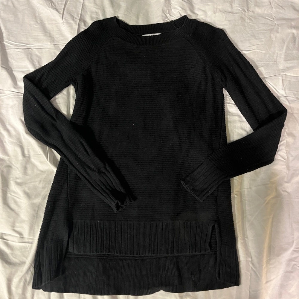 Old Navy Stitchy Bateau Black Tunic Sweater, Size XS